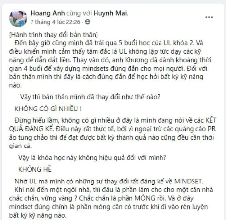Khóa học Underground Leader 35 minhtrang