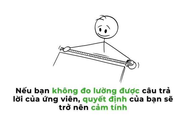 Nếu bạn không đo lường được câu trả lời của ứng viên, quyết định của bạn sẽ trở nên cảm tinh