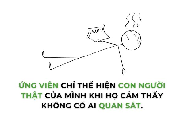 3 TƯ DUY GIÚP NHÀ TUYỂN DỤNG CHỌN ĐÚNG NGƯỜI 4 Ứng viên chỉ thể hiện con người thật của mình khi họ cảm thấy không có ai quan sát